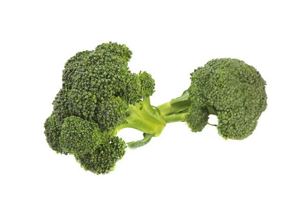 Primo piano del germoglio di broccolo isolato su bianco — Foto Stock