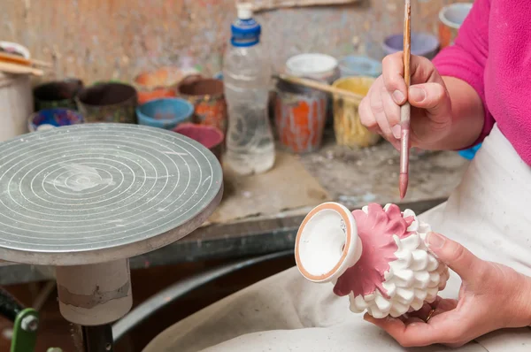 Caltagirone decoratore ceramica — Foto Stock