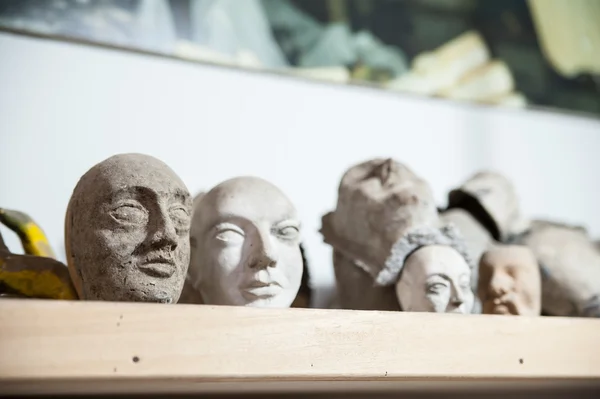 Marionetes sicilianos cabeças — Fotografia de Stock