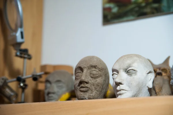 Sicilian puppets heads — Stock Photo, Image