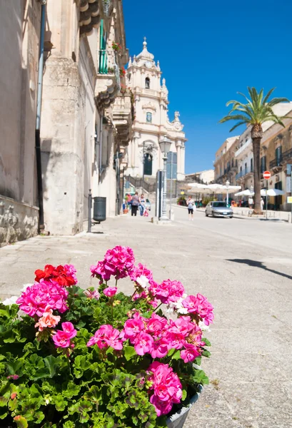 Vaso rustico fiorito — Foto Stock