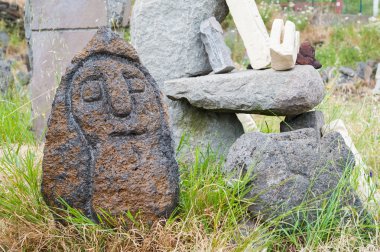Lava stone sculptures clipart