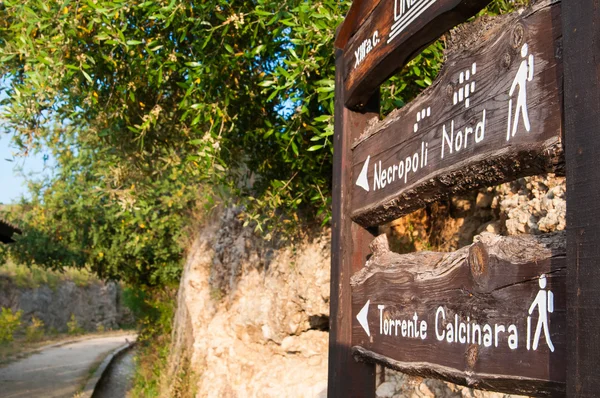 Signos de madera en una reserva natural —  Fotos de Stock