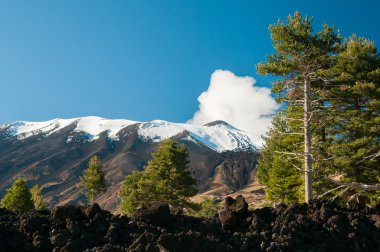 Etna manzara sonbahar sırasında