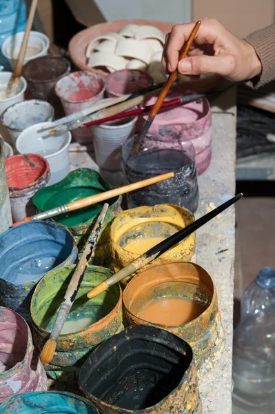 Ferramentas de decorador de cerâmica — Fotografia de Stock