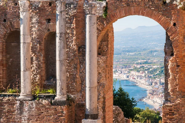 Teatro romano Taormina — Fotografia de Stock