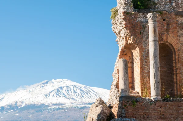 Taormina römisches theater — Stockfoto