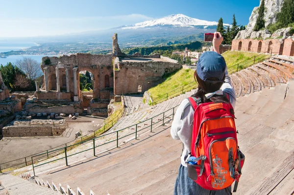 Teatro romano Taormina — Fotografia de Stock