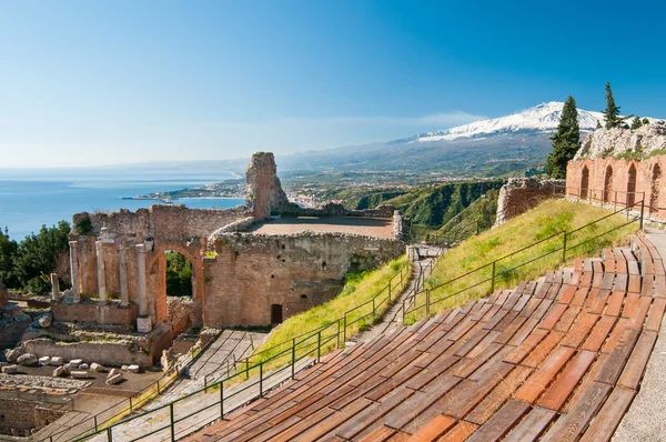 Le théâtre romain Taormine — Photo
