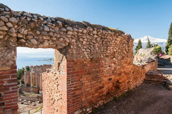 Den romerska teatern i Taormina — Stockfoto