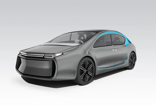 Buitenkant van autonome elektrische auto geïsoleerd op een grijze achtergrond. — Stockfoto