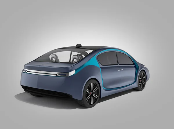 Achteraanzicht van autonome auto geïsoleerd op een grijze achtergrond. Uitknippad beschikbaar — Stockfoto