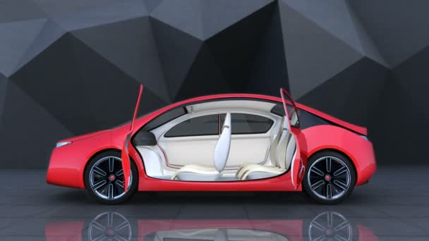 自主的电动汽车的示范 — 图库视频影像
