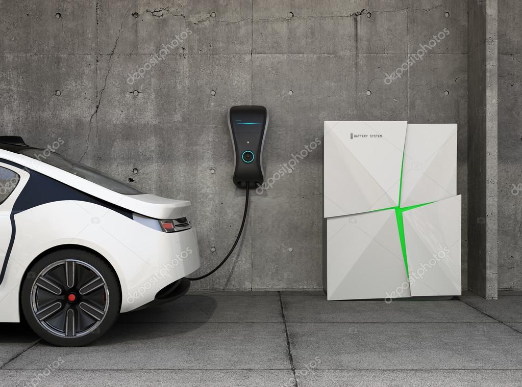 Electric vehicle charging station for home. The charge point powered by  battery storage system Stock Photo by ©chesky_w 102402536