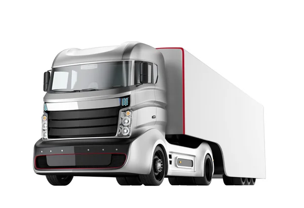 Autonóm hybrid truck elszigetelt fehér background — Stock Fotó