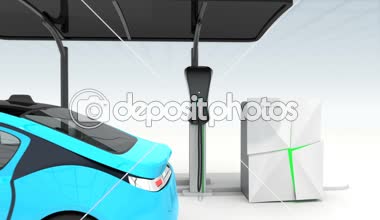 Elektrikli araç şarj istasyonu kamusal alan için animasyon