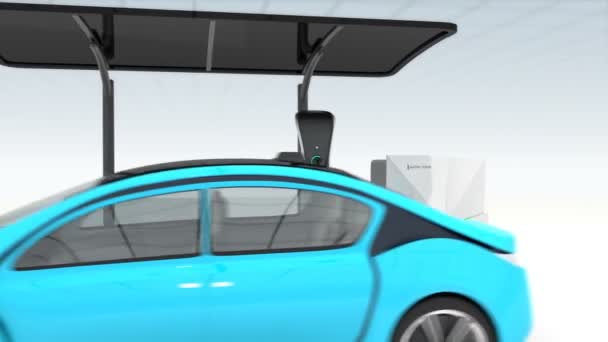 Animation of electric vehicle charging station for public space — Stock Video