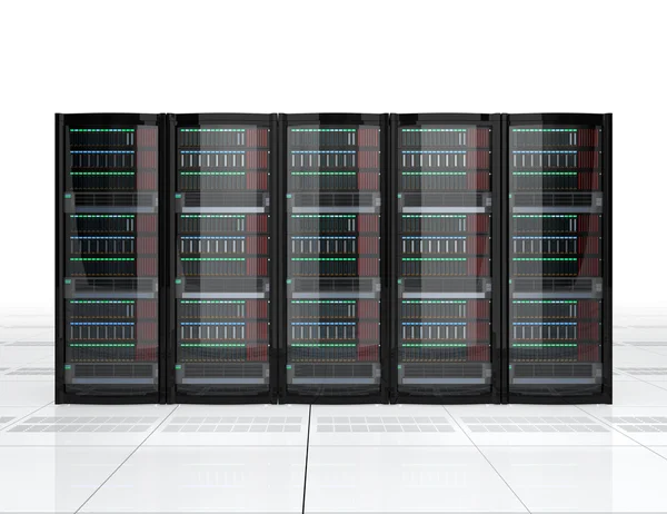 Row of blade server system on white background — Stock Photo, Image