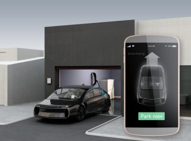 Park araba otomatik park app kavramı ile