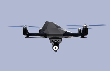 Stealth dron donatmak ile arama ışık gökyüzünde uçan