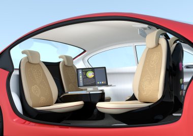Self-driving car interior concept. clipart