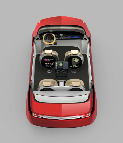 Rear view of self-driving car cutaway image — Stock Photo, Image