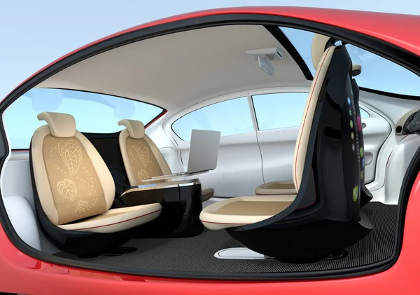 Zelf-rijdende auto interieur concept — Stockfoto