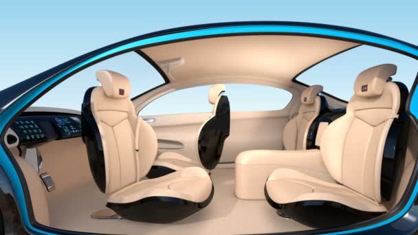 3D-animatie van autonome auto interieur concept — Stockvideo