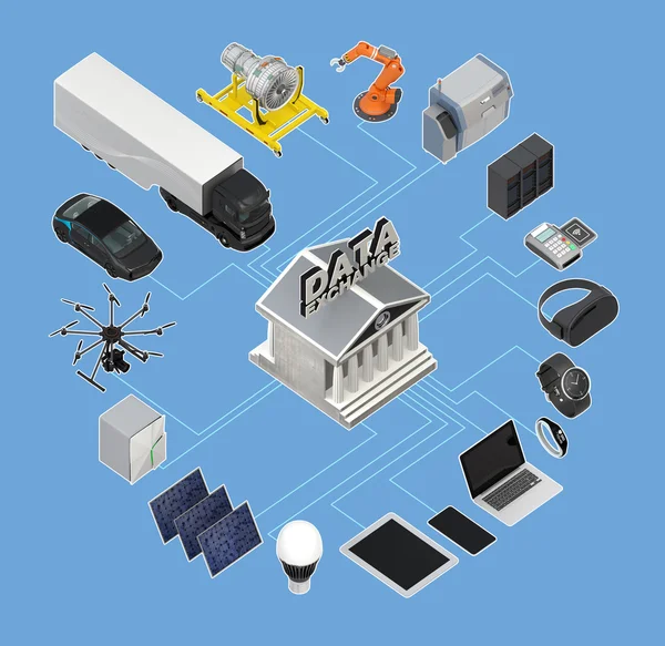 Concepto de mercado de intercambio de datos . — Foto de Stock