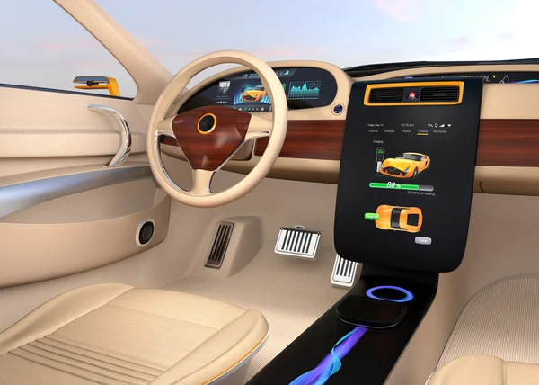 Elektrikli araç merkezi gösteren şarj bilgi görüntüle