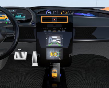 Elektrikli araç otomatik park sistemi arayüzü konsepti