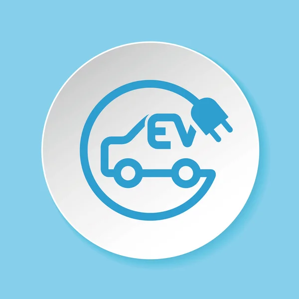 Електричний автомобіль і символ підключення для концепції зарядки EV — стоковий вектор