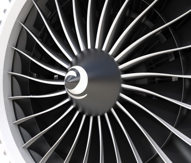 Jet fan motoru turbo kanatlarına Close-Up