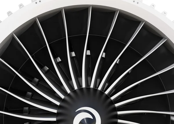 Nahaufnahme der Turbo-Flügel von Düsenfan-Triebwerken — Stockfoto