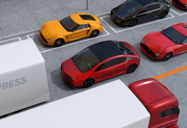 Trafik sıkışıklığı sokakta