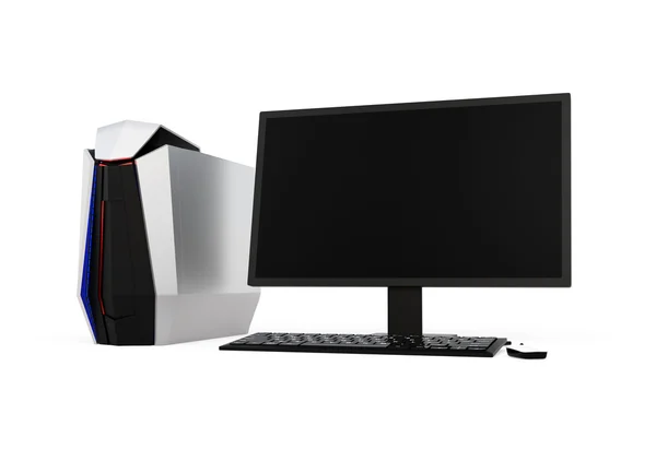 Gaming computer geïsoleerd op witte achtergrond — Stockfoto