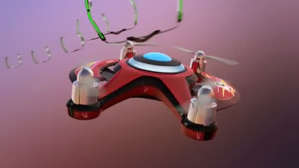 Aviones no tripulados de carreras persiguiendo en el cielo — Vídeos de Stock