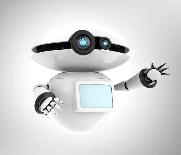 White robot isolated on gray background — Stock Photo, Image