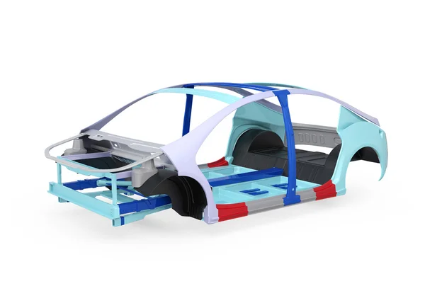 Elektrisch voertuig lichaam frame geïsoleerd op witte achtergrond — Stockfoto