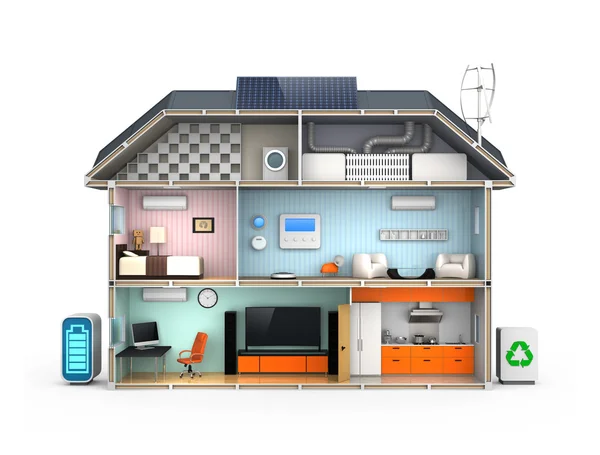 Casa inteligente con electrodomésticos de bajo consumo — Foto de Stock