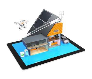 Akıllı Ev Tablet Pc beyaz arka plan üzerinde izole.
