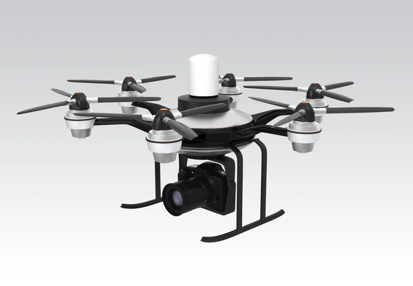 Drone monterade med Dslr för flygfotografering — Stockfoto