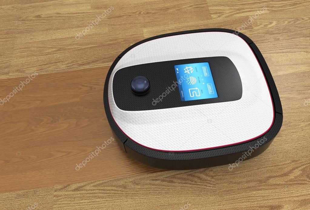 Robot vacuum cleaner moving on flooring