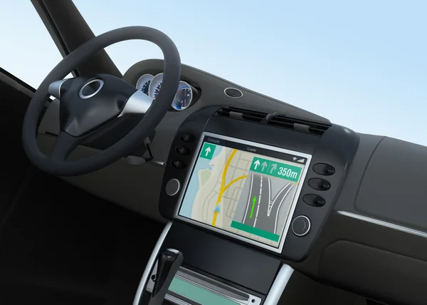 Розумний інтерфейс навігації автомобілем в оригінальному дизайні — стокове фото