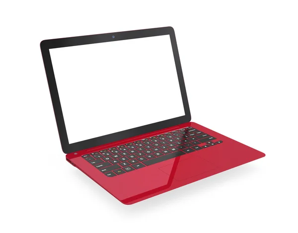 Silver ultra thin laptop with blank copy space(Front).  Clipping path available. — Stock Photo, Image