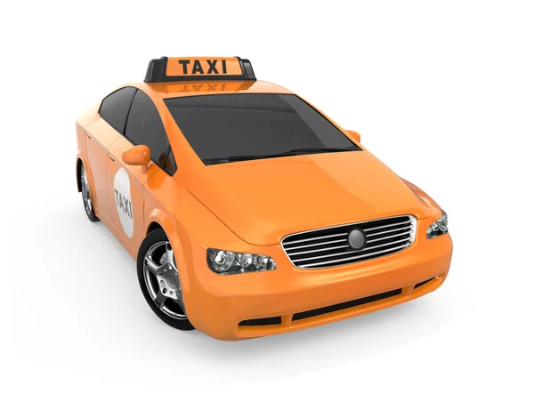 Yellow taxi isolated on white background — Stock Photo, Image