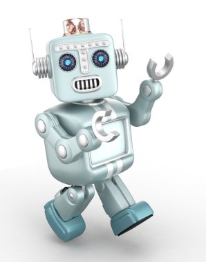 Şirin antika robot dans keyfi