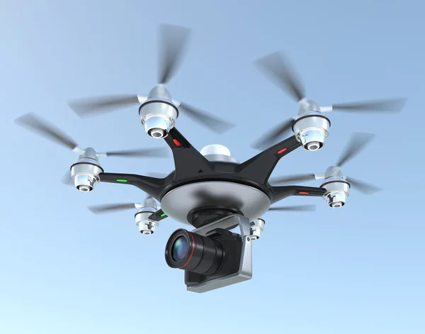 Multirotor helikopter szerelve egy Dslr fényképezőgép — Stock Fotó