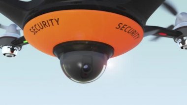 Güvenlik konsepti için güvenlik kamerası dron.