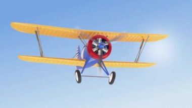 Gökyüzünde uçan sarı ve gümüş çift kanatlı